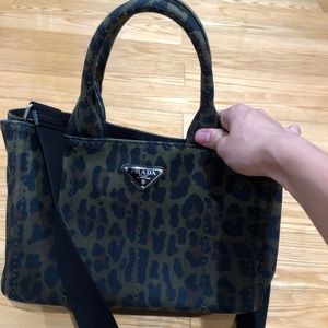 Prada Animal Print Canvas Bag